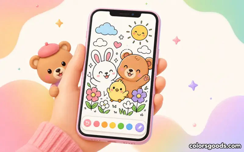 Smooth color blending with opacity layers on a digital coloring page