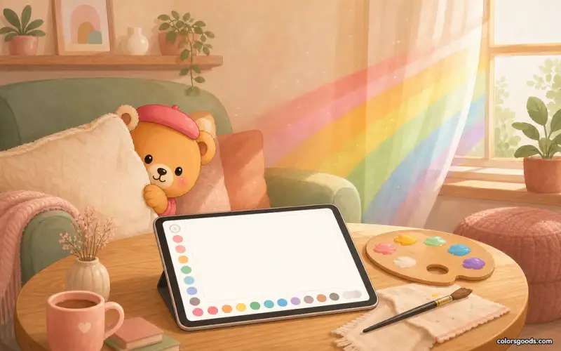 Gradient and layered shading on simple digital shapes with a light source